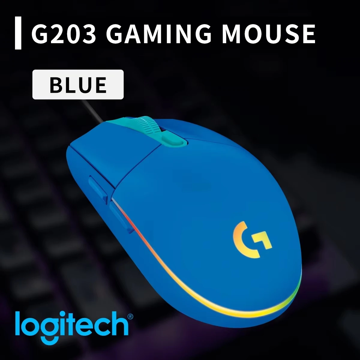 Logitech Mouse G203 - Logitech G203 Kablolu Oyun Mouse'u, RGB